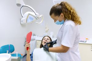 Process of dental treatment.
